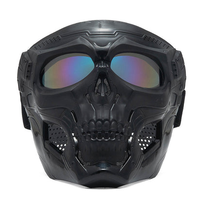 Skull Full Face Tactical Mask with Colored Goggles black-2 by HitMyNeed