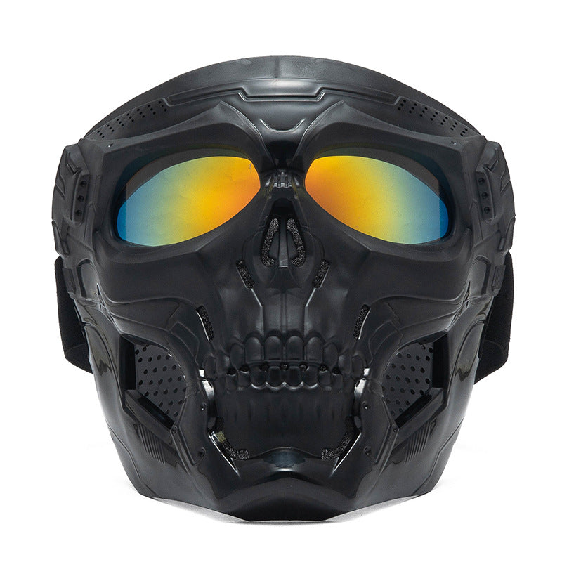 Skull Full Face Tactical Mask with Colored Goggles black-3 by HitMyNeed