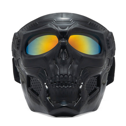 Skull Full Face Tactical Mask with Colored Goggles black-3 by HitMyNeed