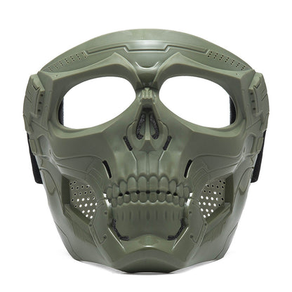 Skull Full Face Tactical Mask with Colored Goggles green-1 by HitMyNeed