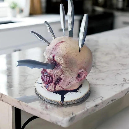 Skull Kitchen Knife & Utensil Storage Holder by HitMyNeed