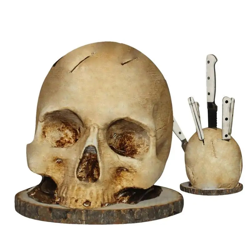 Skull Knife Holder Resin Kitchen Knife Stand by HitMyNeed