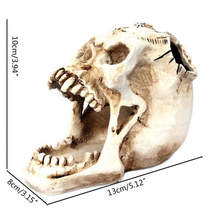 Skull Pen Holder Gothic Desk Organizer by HitMyNeed