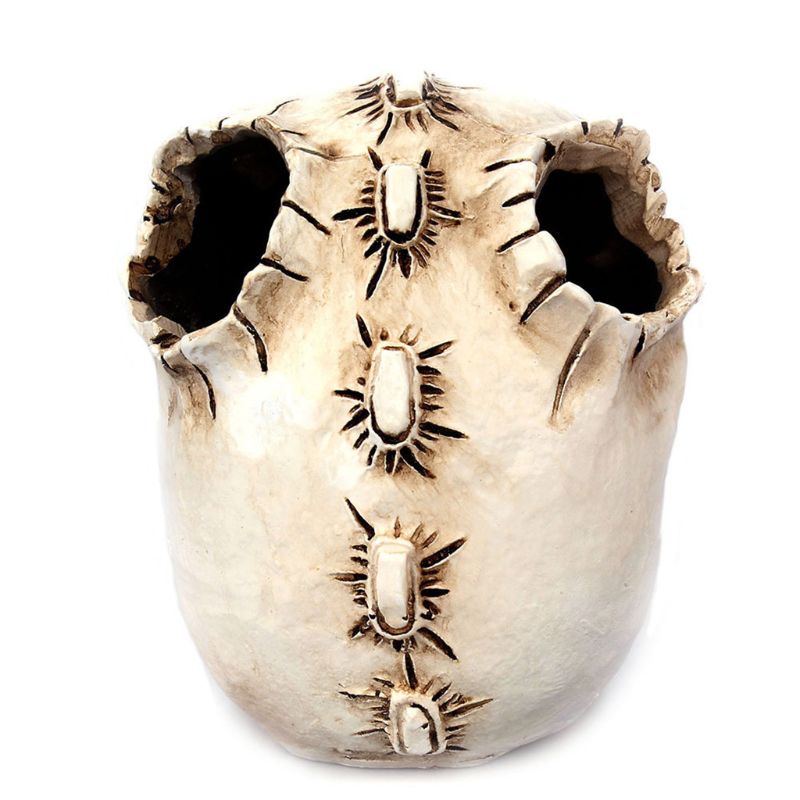 Skull Pen Holder Gothic Desk Organizer by HitMyNeed