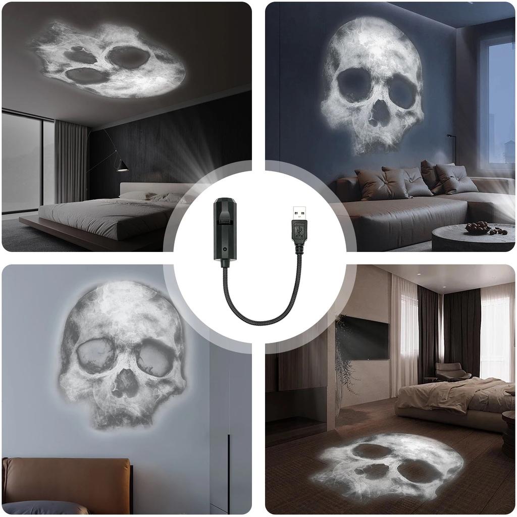 Skull Projection USB Night Light by HitMyNeed