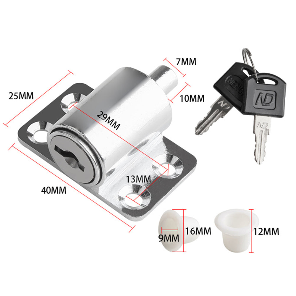 Sliding Door & Window Lock with 2 Keys silver by HitMyNeed