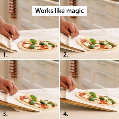 Sliding Pizza Peel with Foldable Wooden Handle by HitMyNeed