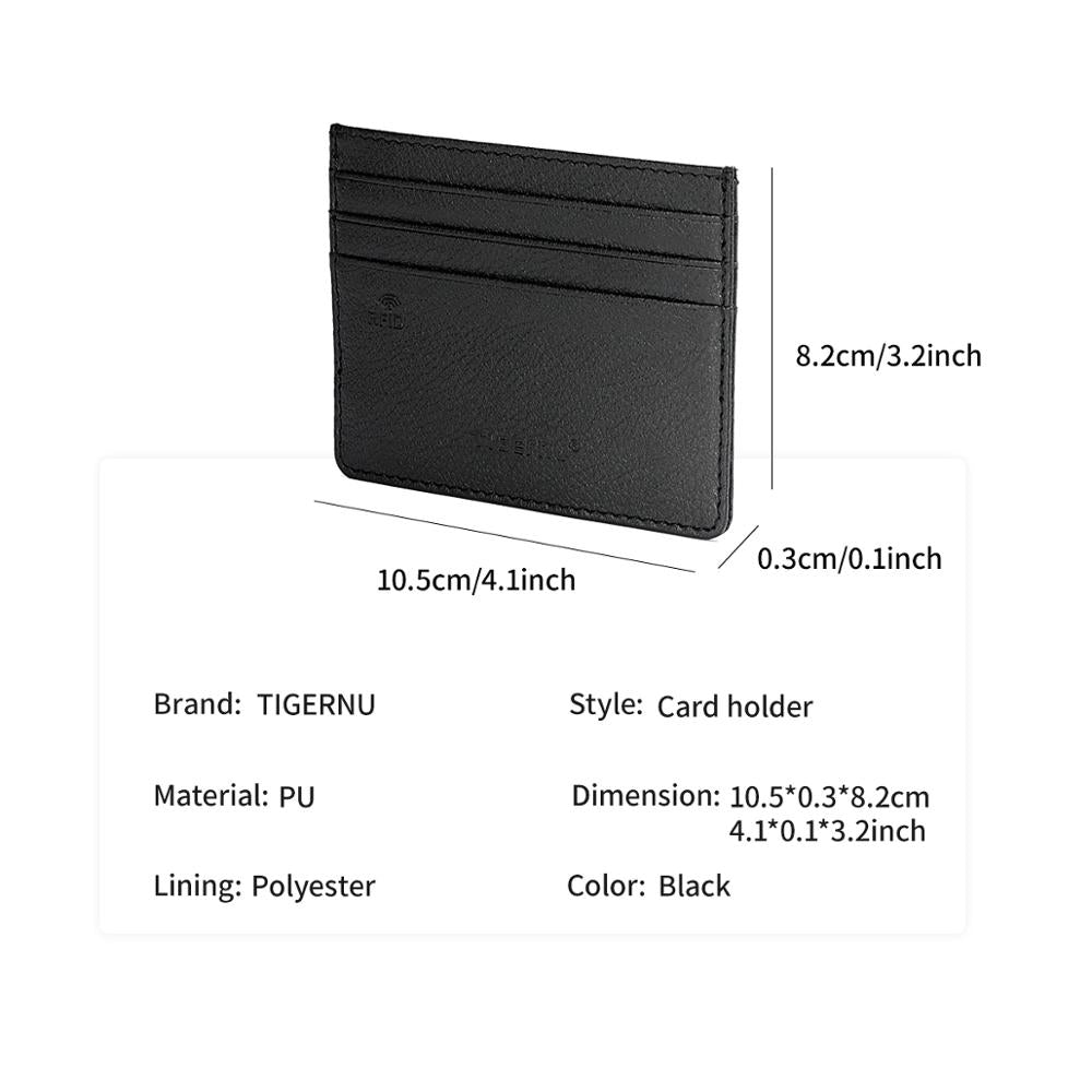Slim RFID Blocking PU Leather Card Holder Wallet by HitMyNeed