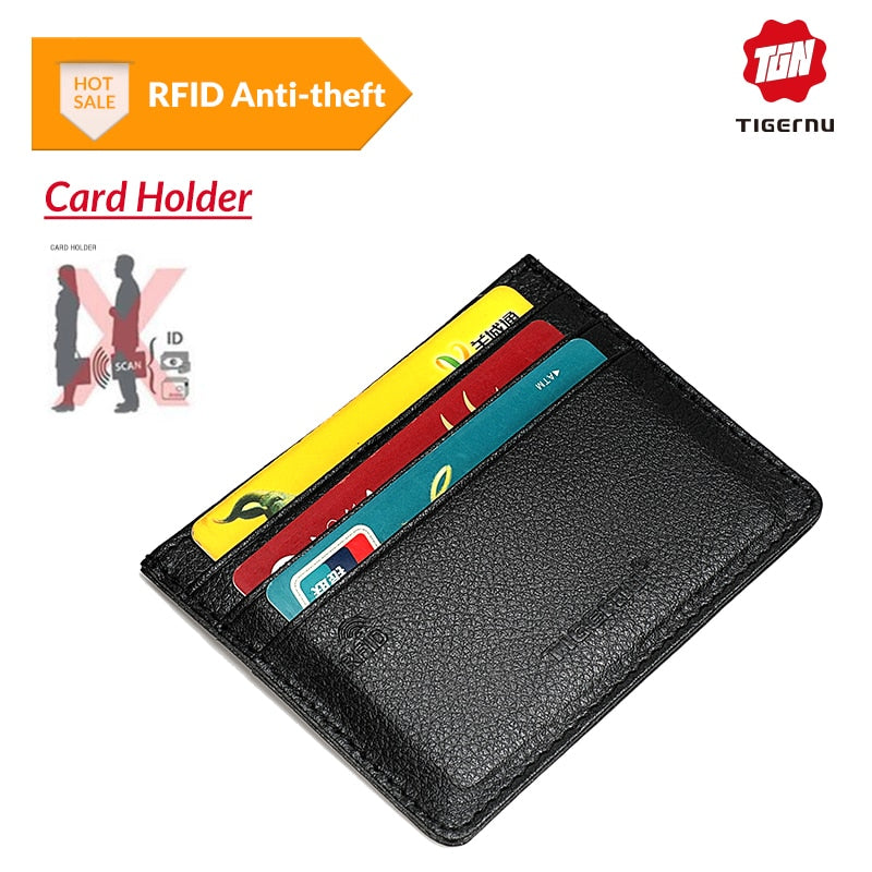 Slim RFID Blocking PU Leather Card Holder Wallet by HitMyNeed