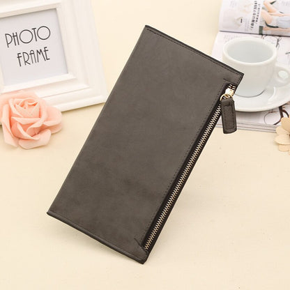 Slim Women's Wallet PU Leather Clutch Purse black by HitMyNeed
