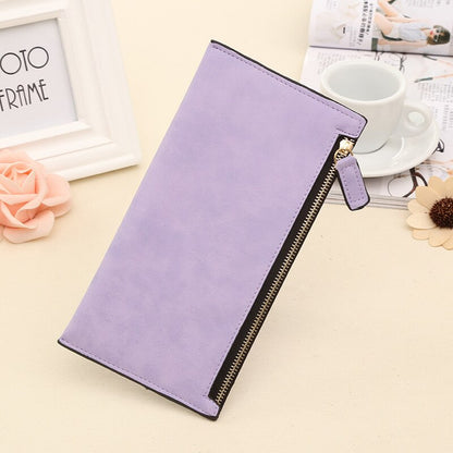 Slim Women's Wallet PU Leather Clutch Purse lavender by HitMyNeed
