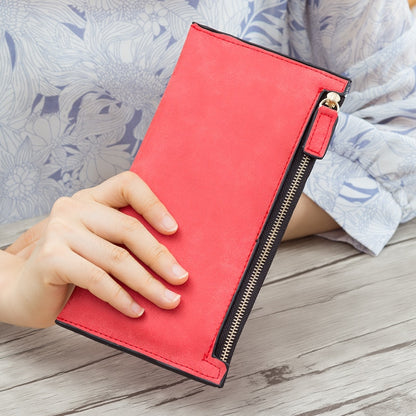 Slim Women's Wallet PU Leather Clutch Purse red by HitMyNeed