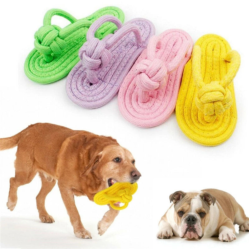 Slipper-Shaped Linen Dog Chew Toy by HitMyNeed