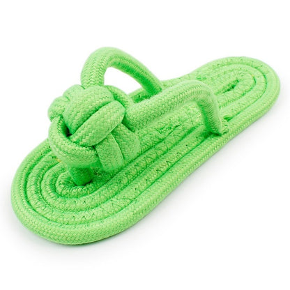Slipper-Shaped Linen Dog Chew Toy 1pcs-green by HitMyNeed