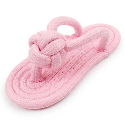 Slipper-Shaped Linen Dog Chew Toy 1pcs-pink by HitMyNeed