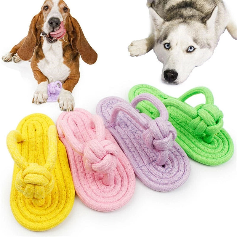Slipper-Shaped Linen Dog Chew Toy by HitMyNeed