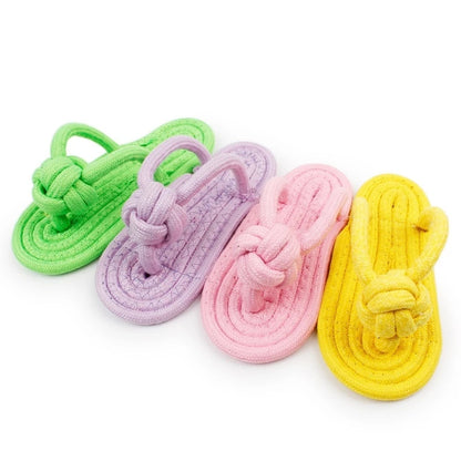 Slipper-Shaped Linen Dog Chew Toy by HitMyNeed