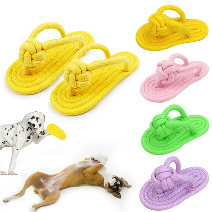 Slipper-Shaped Linen Dog Chew Toy by HitMyNeed
