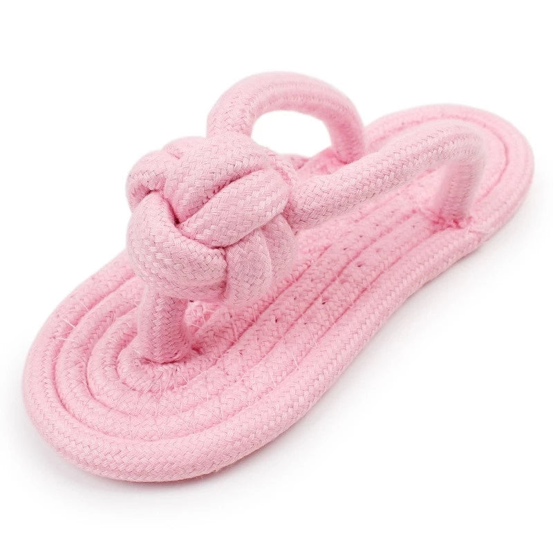 Slipper-Shaped Linen Dog Chew Toy by HitMyNeed