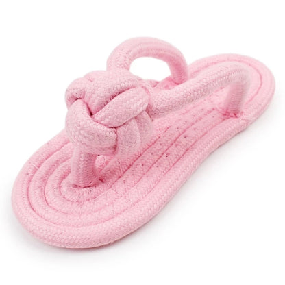 Slipper-Shaped Linen Dog Chew Toy by HitMyNeed