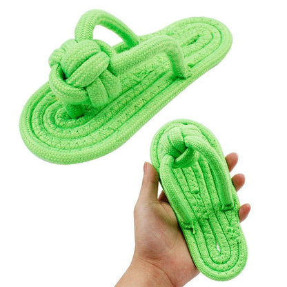 Slipper-Shaped Linen Dog Chew Toy by HitMyNeed