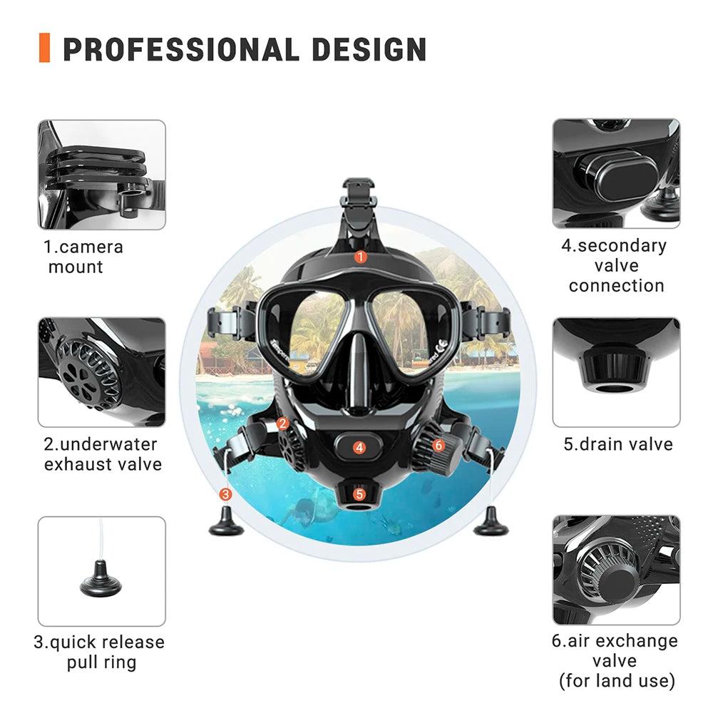 SMACO M8058 Full Face Diving Mask with Regulator by HitMyNeed