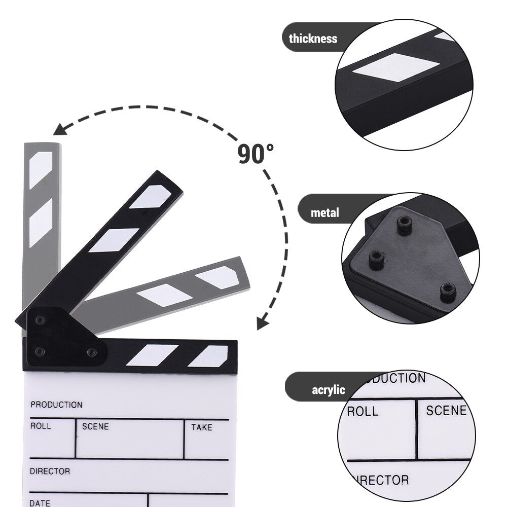 Small Acrylic Director's Clapboard Slate 16.5 x 15 cm by HitMyNeed