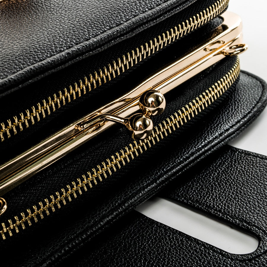 Small Black Shoulder Clutch Bag with Chain Strap by HitMyNeed