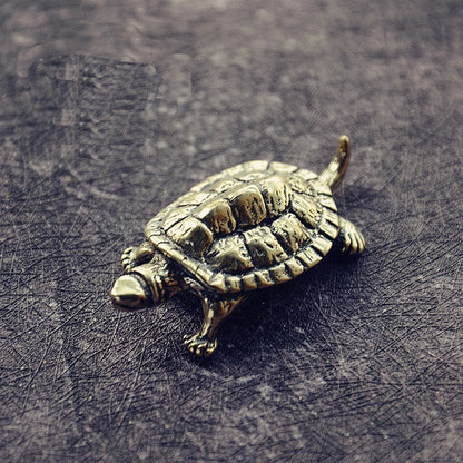 Small Brass Tortoise Figurine Desk Decor by HitMyNeed