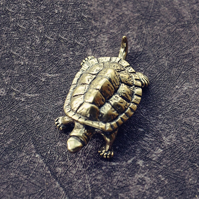 Small Brass Tortoise Figurine Desk Decor by HitMyNeed