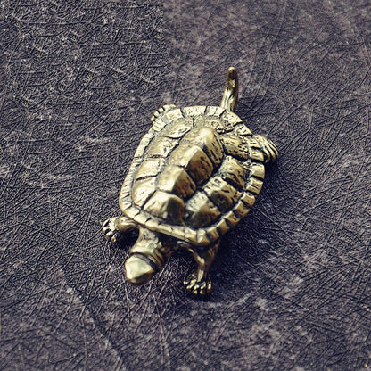 Small Brass Tortoise Figurine Desk Decor by HitMyNeed