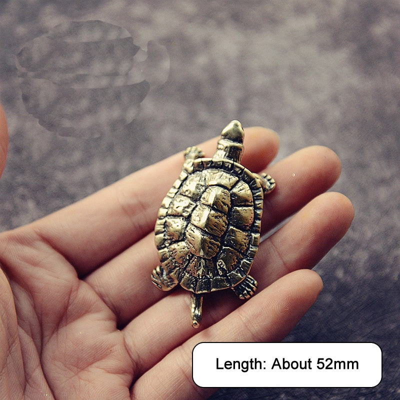 Small Brass Tortoise Figurine Desk Decor by HitMyNeed