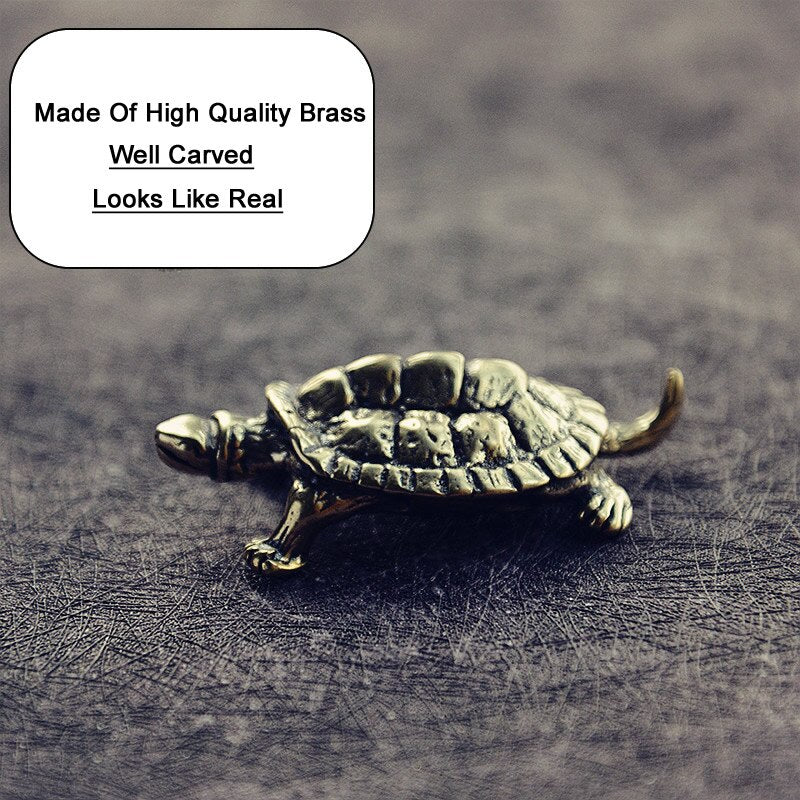 Small Brass Tortoise Figurine Desk Decor by HitMyNeed