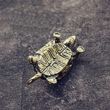 Small Brass Tortoise Figurine Desk Decor by HitMyNeed