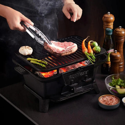 Small Cast Iron Yakitori Charcoal Grill, Portable by HitMyNeed