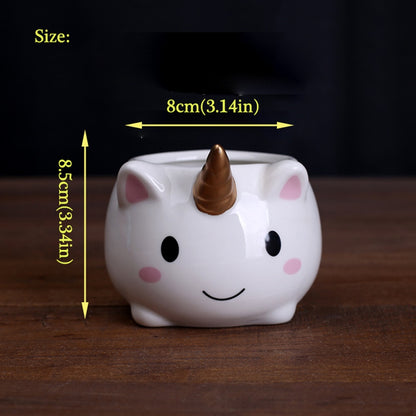 Small Ceramic Unicorn Planter Pot for Succulents by HitMyNeed