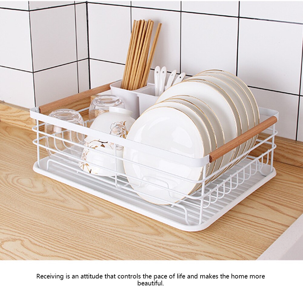 Small Dish Rack with Tray and Utensil Holder by HitMyNeed