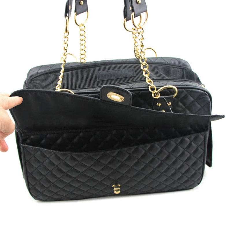 Small Dog Carrier Shoulder Bag with Mesh and Pocket by HitMyNeed