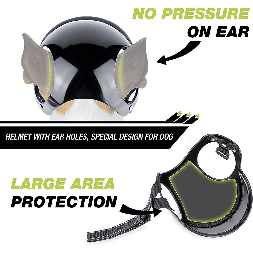 Small Dog & Cat Safety Helmet with Ear Openings l by HitMyNeed