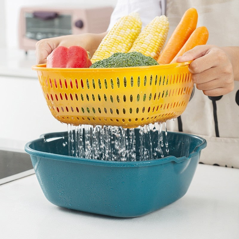 Small Double-Layer Kitchen Drain and Storage Basket by HitMyNeed