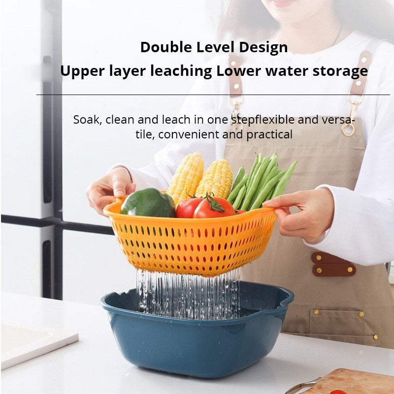 Small Double-Layer Kitchen Drain and Storage Basket by HitMyNeed