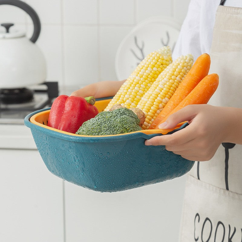 Small Double-Layer Kitchen Drain and Storage Basket by HitMyNeed