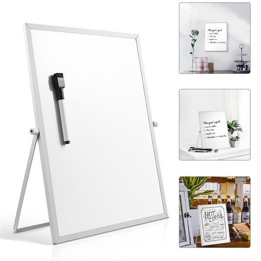 Small Double-Sided Magnetic Whiteboard with Stand by HitMyNeed