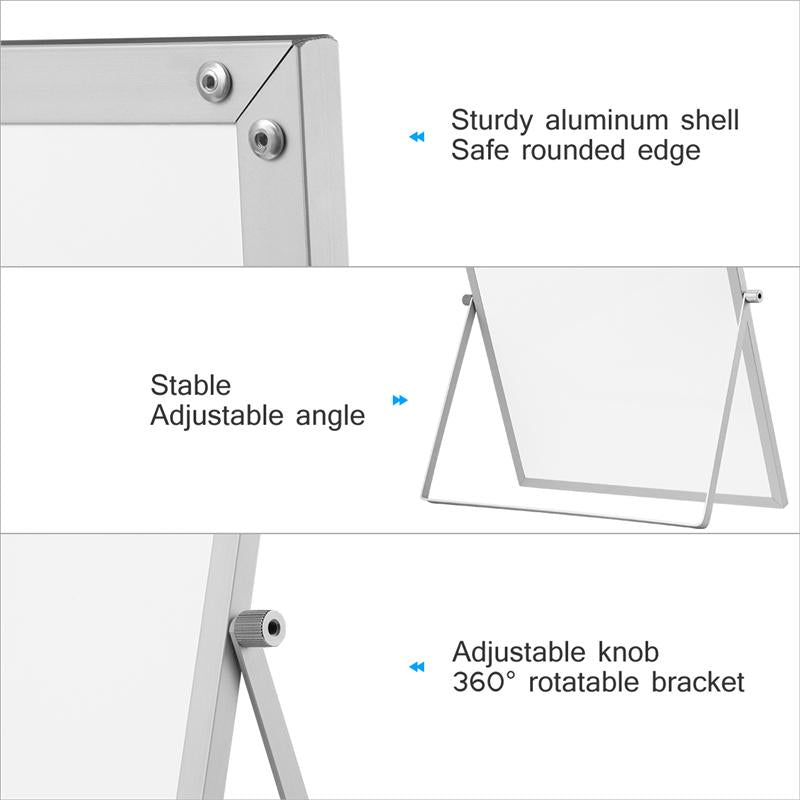 Small Double-Sided Magnetic Whiteboard with Stand by HitMyNeed