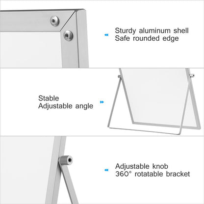 Small Double-Sided Magnetic Whiteboard with Stand by HitMyNeed