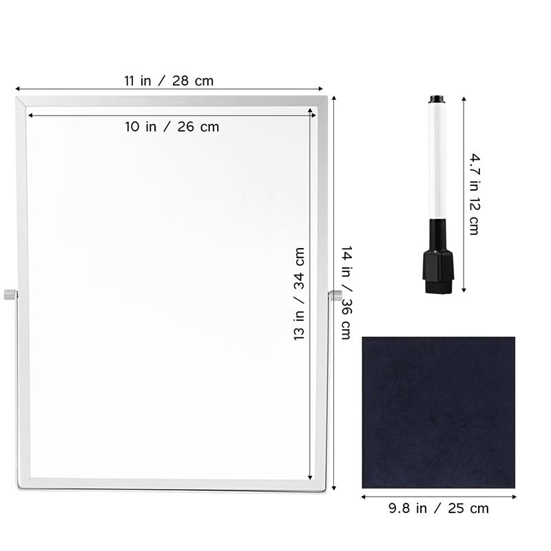 Small Double-Sided Magnetic Whiteboard with Stand by HitMyNeed