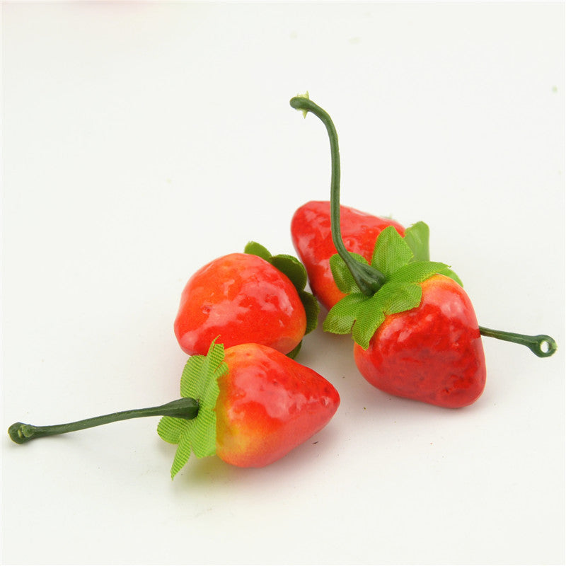 Small Foam Fake Strawberries Decor Set, 10-Pack by HitMyNeed