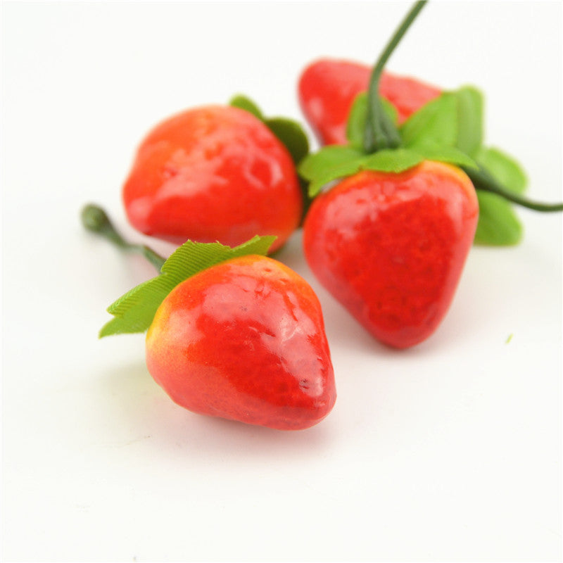 Small Foam Fake Strawberries Decor Set, 10-Pack by HitMyNeed