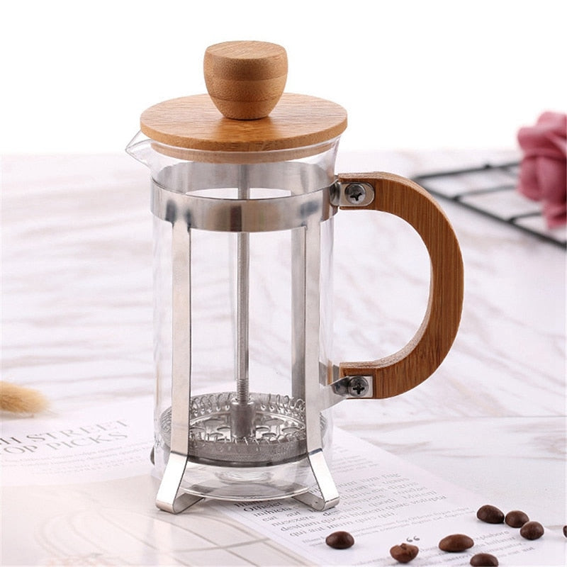 Small French Press with Bamboo Lid, 350ml by HitMyNeed