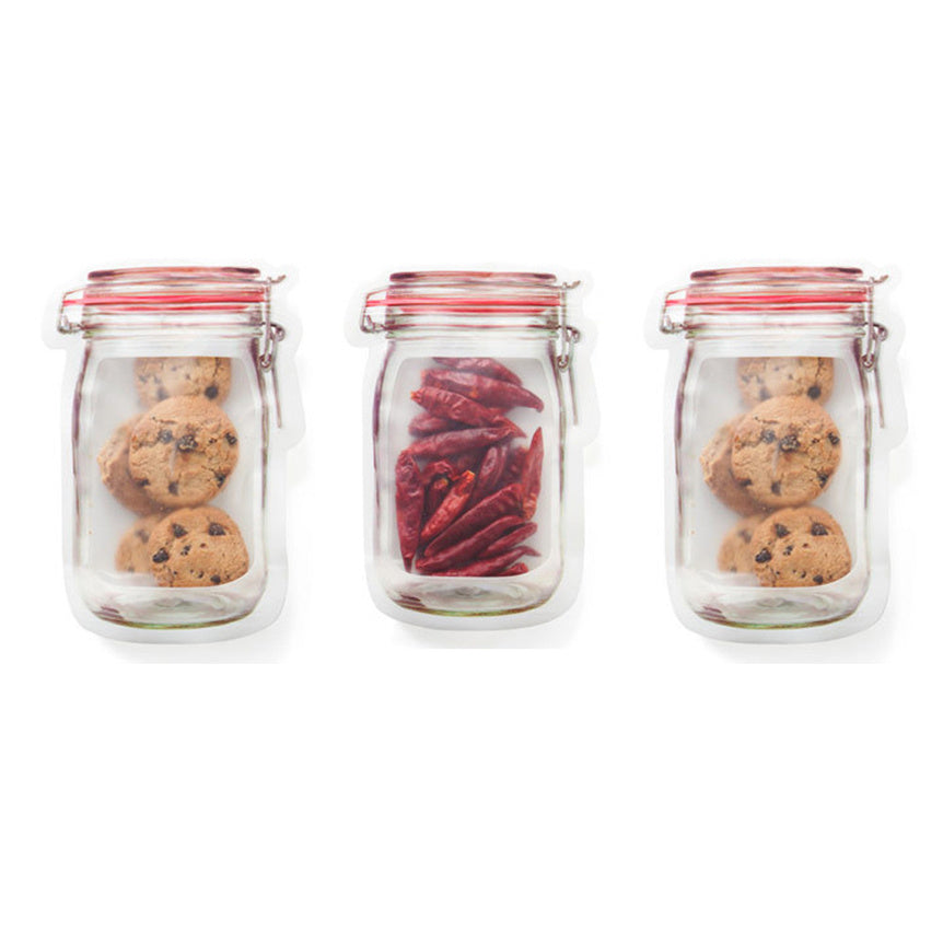 Small Jar Design Ziplock Food Storage Bags (Set of 4) by HitMyNeed